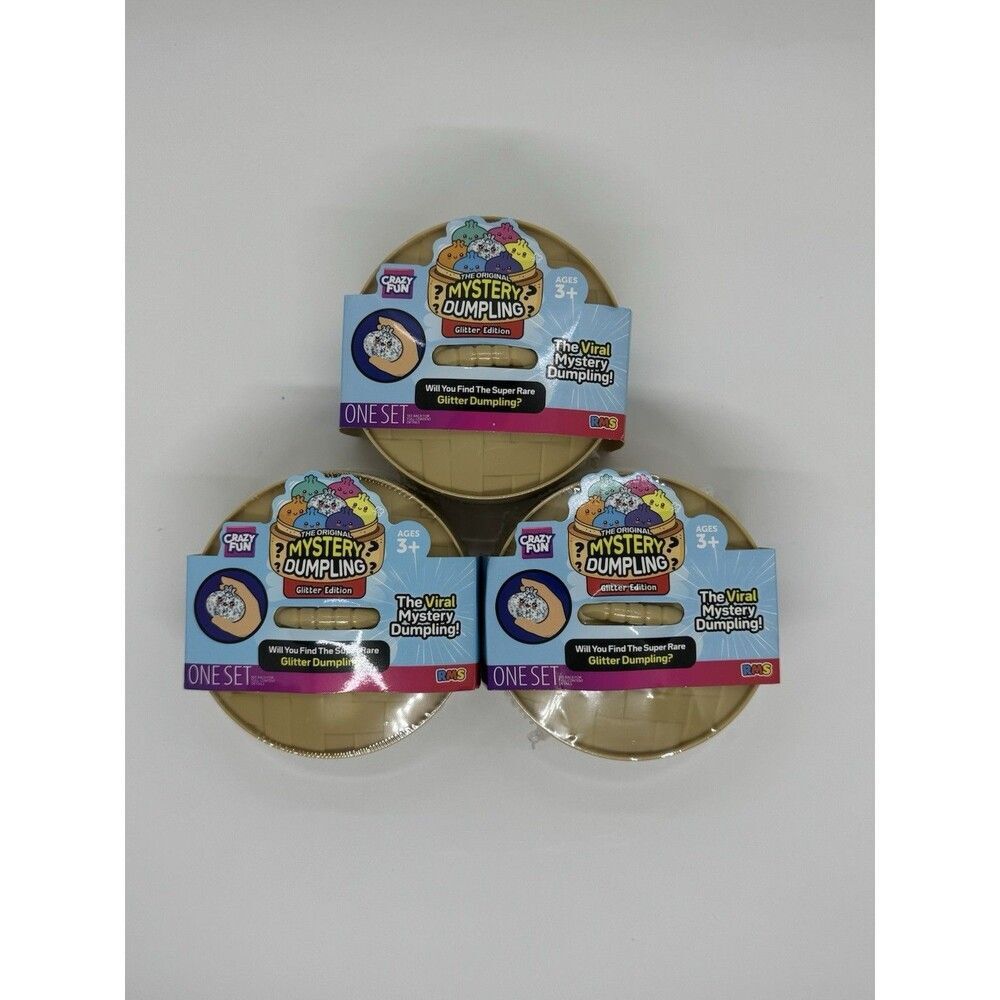 RMS Crazy Fun Mystery Dumpling Glitter Edition Squishy Bun 3-Pack New/Sealed
